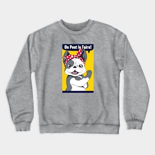 Funny French Bulldog Rosie the Riveter Crewneck Sweatshirt